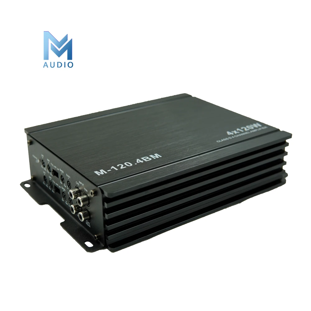 Factory Wholesale Class D Full Range Amplifiers Power 120 Watts Car Audio 4 Channel Amplifier 120.4BM 14.4v