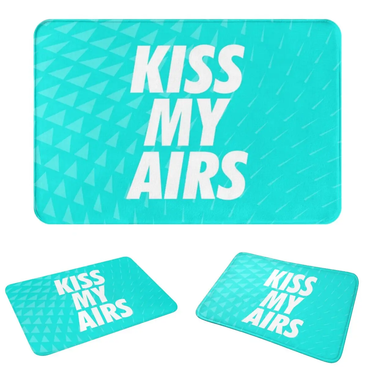 Kiss My Airs Sneaker Head Hype Turquoise & White Doormat Durable Carpet Rug Kitchen Entrance Home Floor Mat for Bedroom Footpad