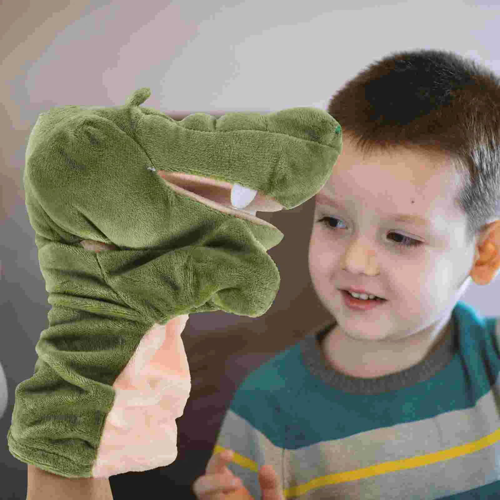 Krokodil-Handpuppe, Tierpuppenspielzeug für Geschichtenzeit, kreatives Handspielzeug und fantasievolles Spielen für Kinder