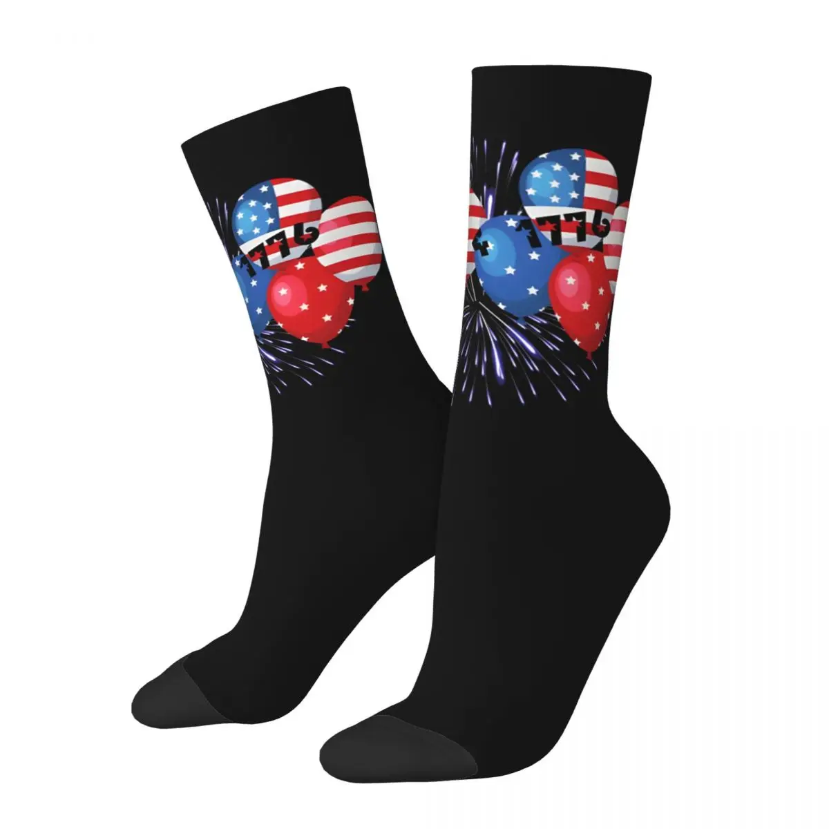 

Funny Happy Men's compression Socks Unbelievable Vintage Harajuku Independence day Hip Hop Novelty Casual Crew Crazy Sock Gift