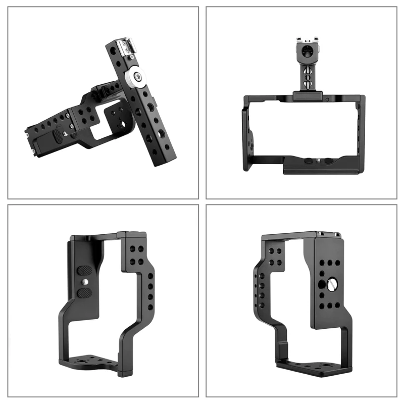 PULUZ Video Camera Cage For Sony A6600 / ILCE-6600 Camera Metal Stabilizer Rig Cage with Handle