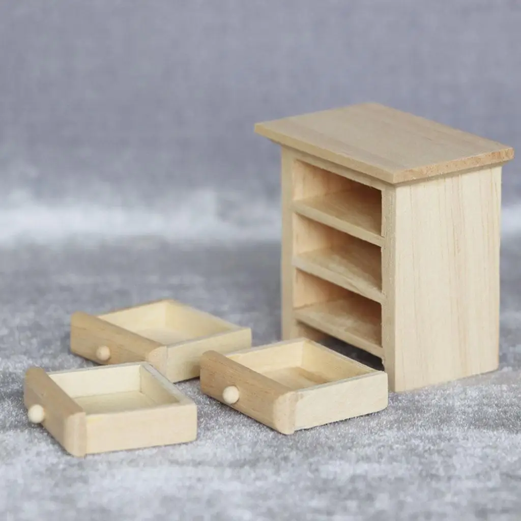 인형의 집 침실 가구 침대 옆 탁자 나이트스탠드 캐비닛 액세서리
