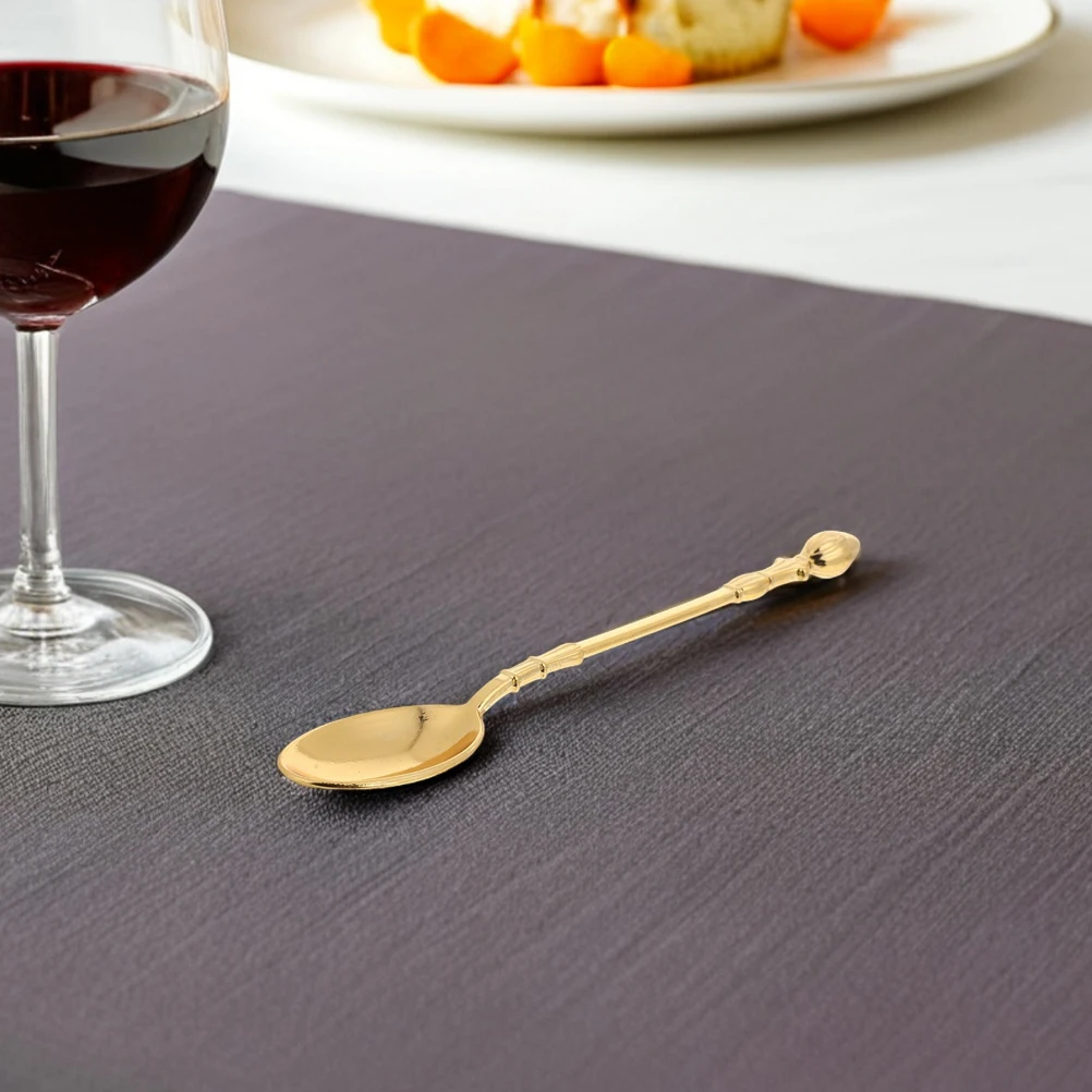 

2pcs Dessert Spoon 4.91 Inches Mini Metal Coffee Stirrer Alloy Tasting Spoon For Ice Cream Yogurt Jam Sugar Kitchen Bar Tool