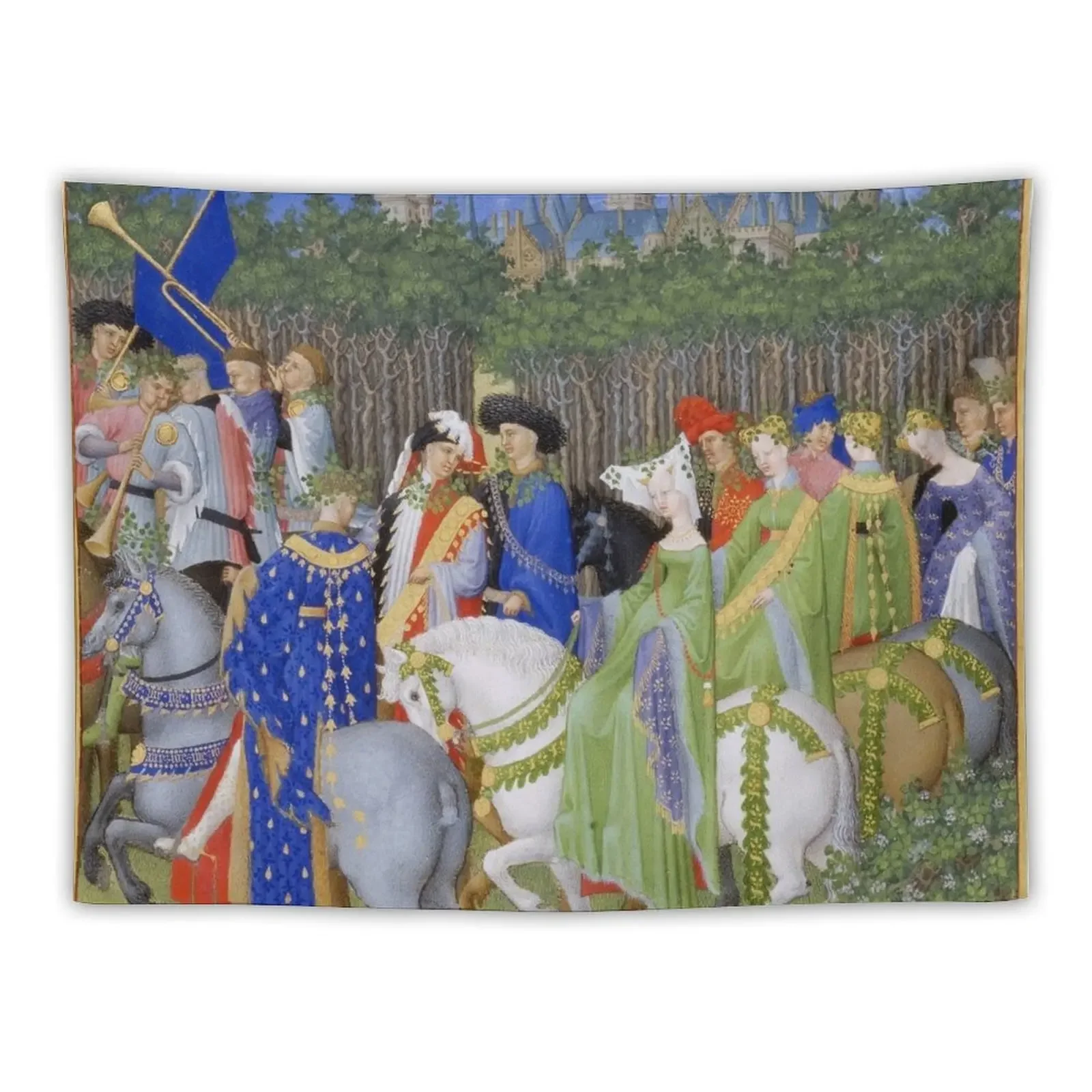 

Les Très Riches Heures du duc de Berry 15th Century by Frères de Limbourg Tapestry Decorative Wall Custom Tapestry