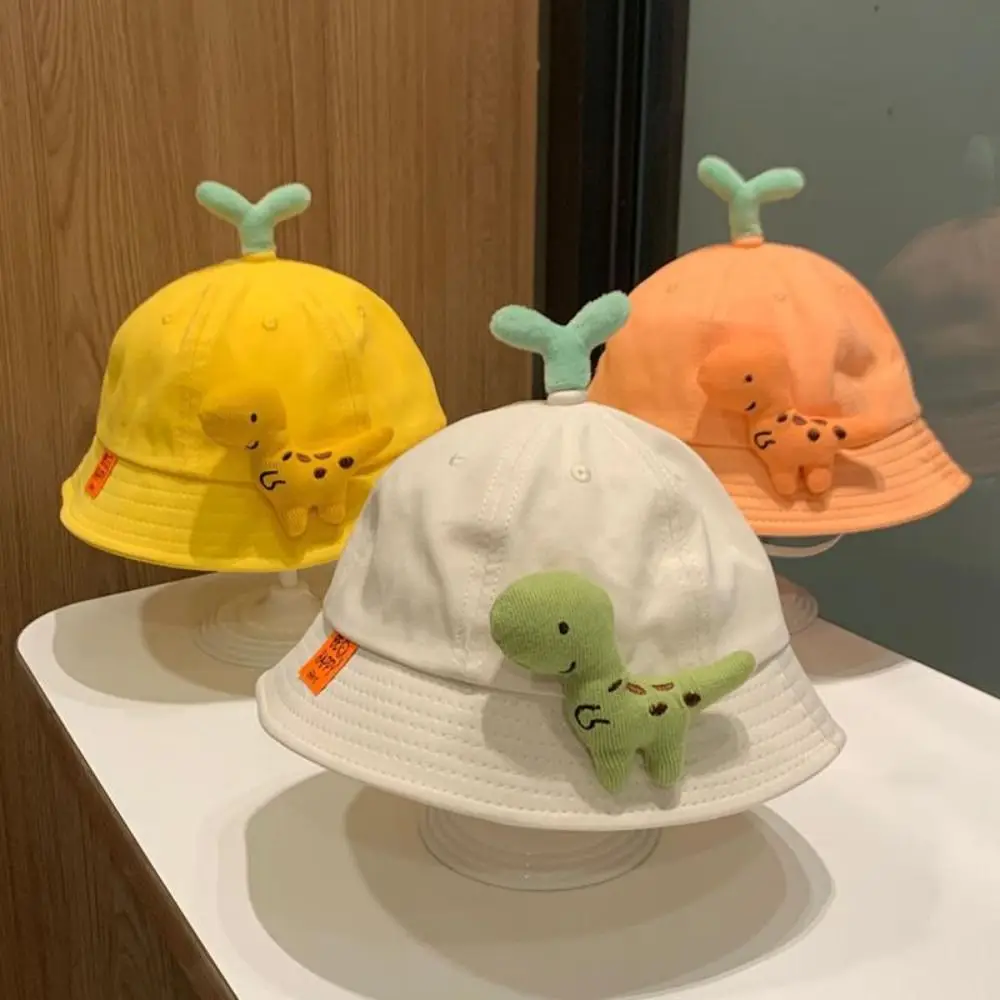 

New Cartoon Dinosaur Fisherman Hats Casual UV Protection Bucket Hat Cotton Sunshade Hat Outdoor