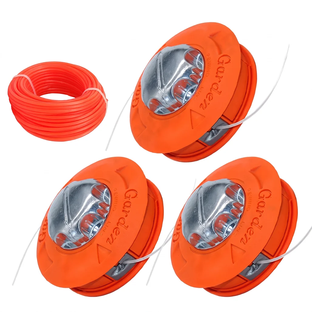 Universal M10x1.25 Aluminum Bump Feed Trimmer Head Replacement With Nylon Line For Brush Cutter Weed Eater Lawn Mower Parts