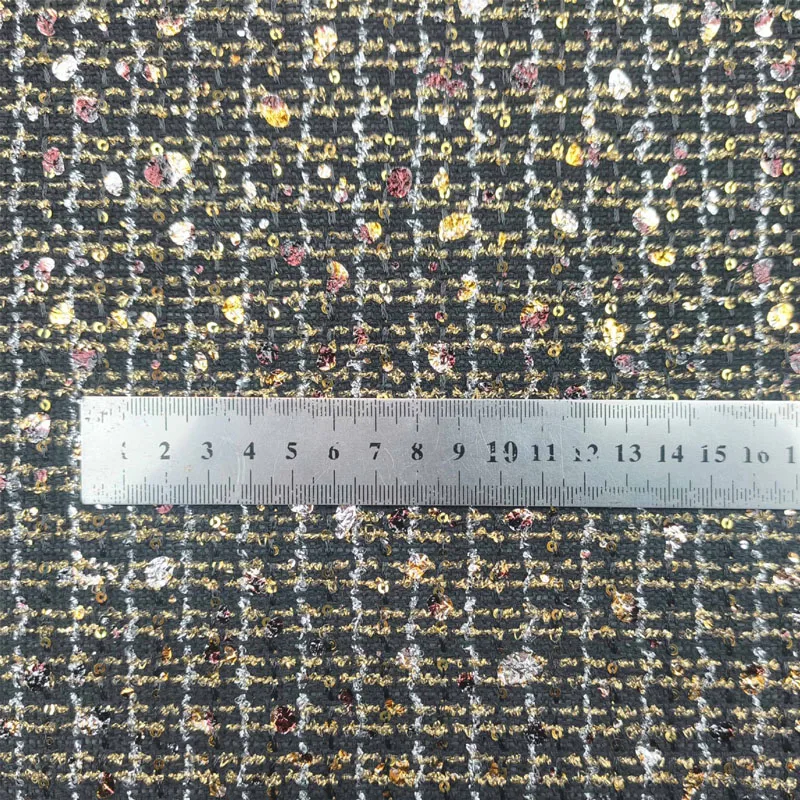 

Ткань из твида с сетчатыми пайетками и золотой/серебряной нитью, окрашенная в массе, для осенних курток, платьев, костюмов, пальто, для рукоделия и шитья