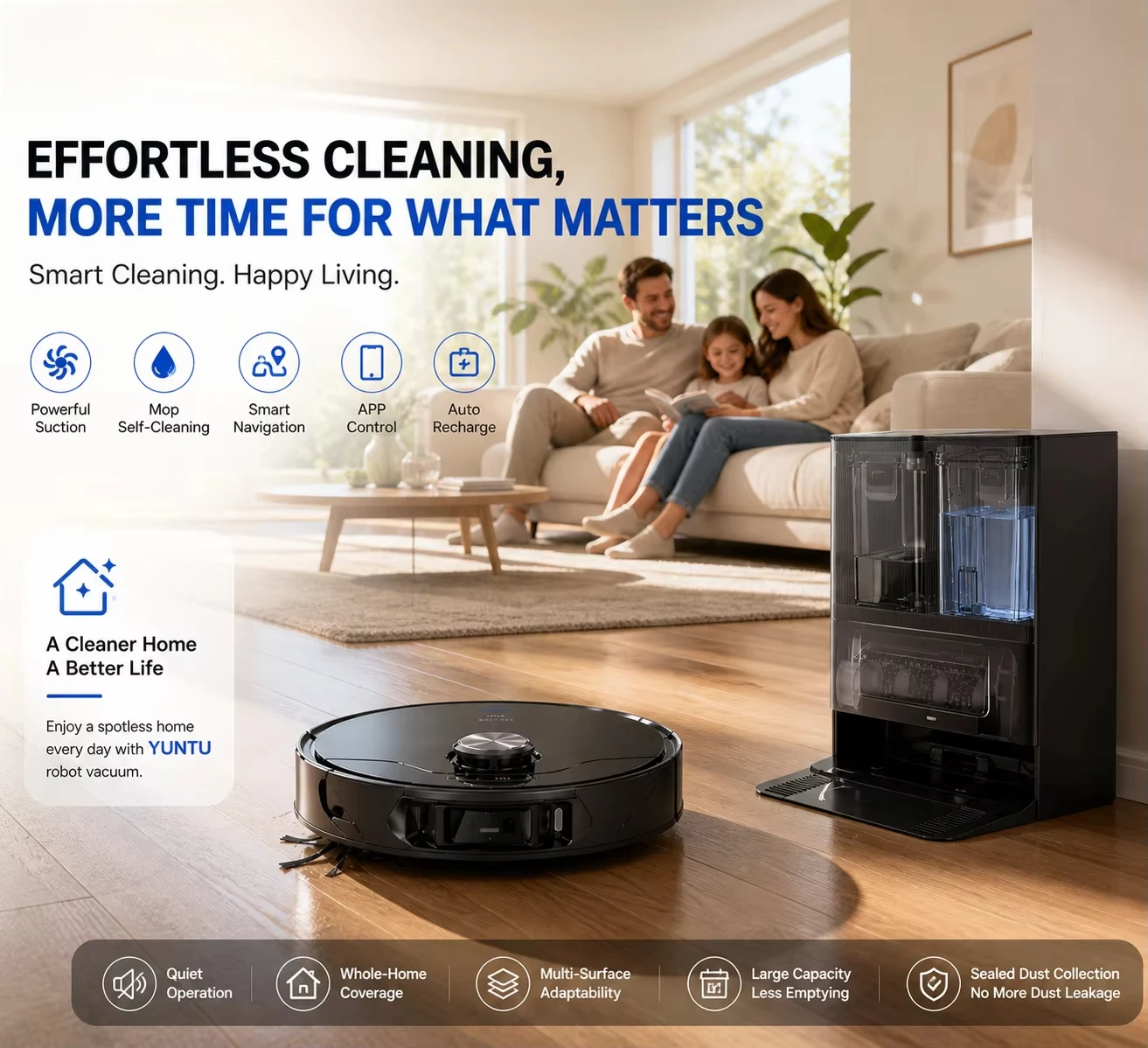 Cleaner with Auto Mop Washing Dust Emptying 25000Pa Air Drying LDS Navigation Obstacle Avoidance Wholesale