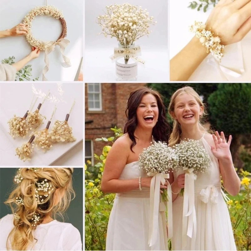 50 قطعة زهور تنفس الطفل المجففة الصغيرة ل الراتنج الحرفية Diy بها بنفسك ديكور المنزل الزفاف اللمس الحقيقي جيبسوفيلا حزمة صغيرة تجميل هدية