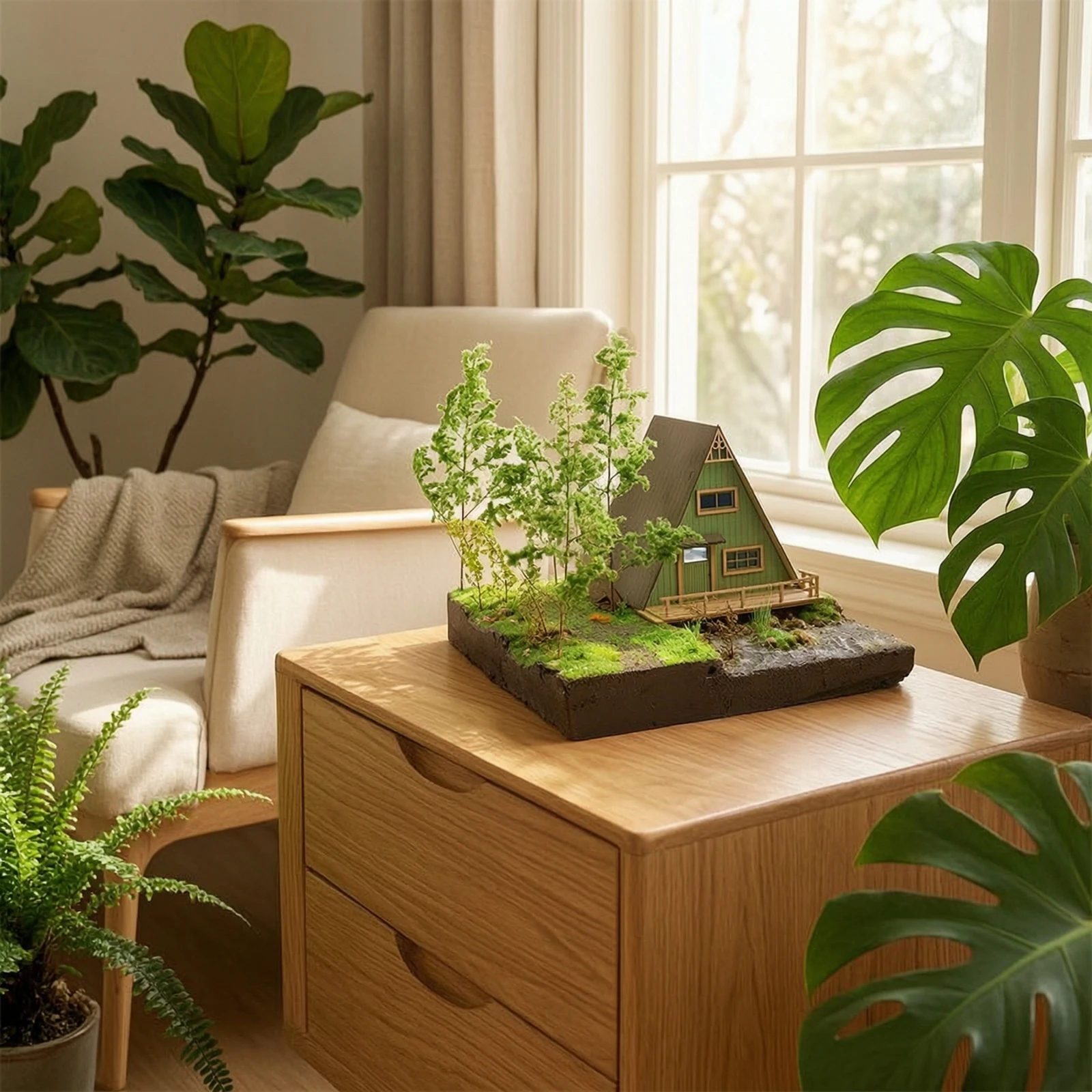 Miniature Cabin Kit Creative Miniature Landscape Kit Beginner-Friendly Versatile for Hobby Crafters, Home Decor, Desk Display