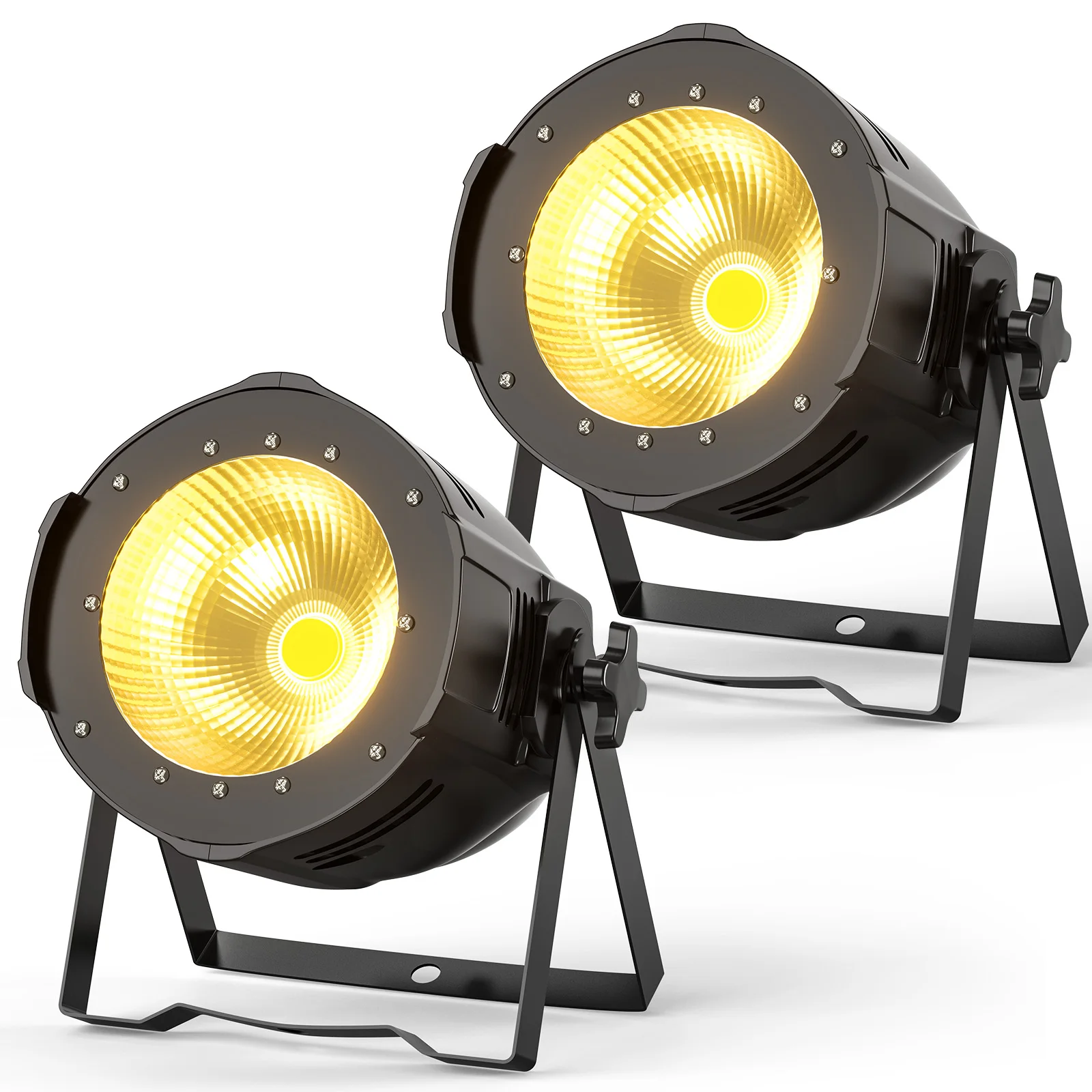 GEFENSI 2PCS 100W COB LED Par Light Aluminium DMX Control Warm/Cold White LED Stage Light Effect For DJ Concert Party Wedding