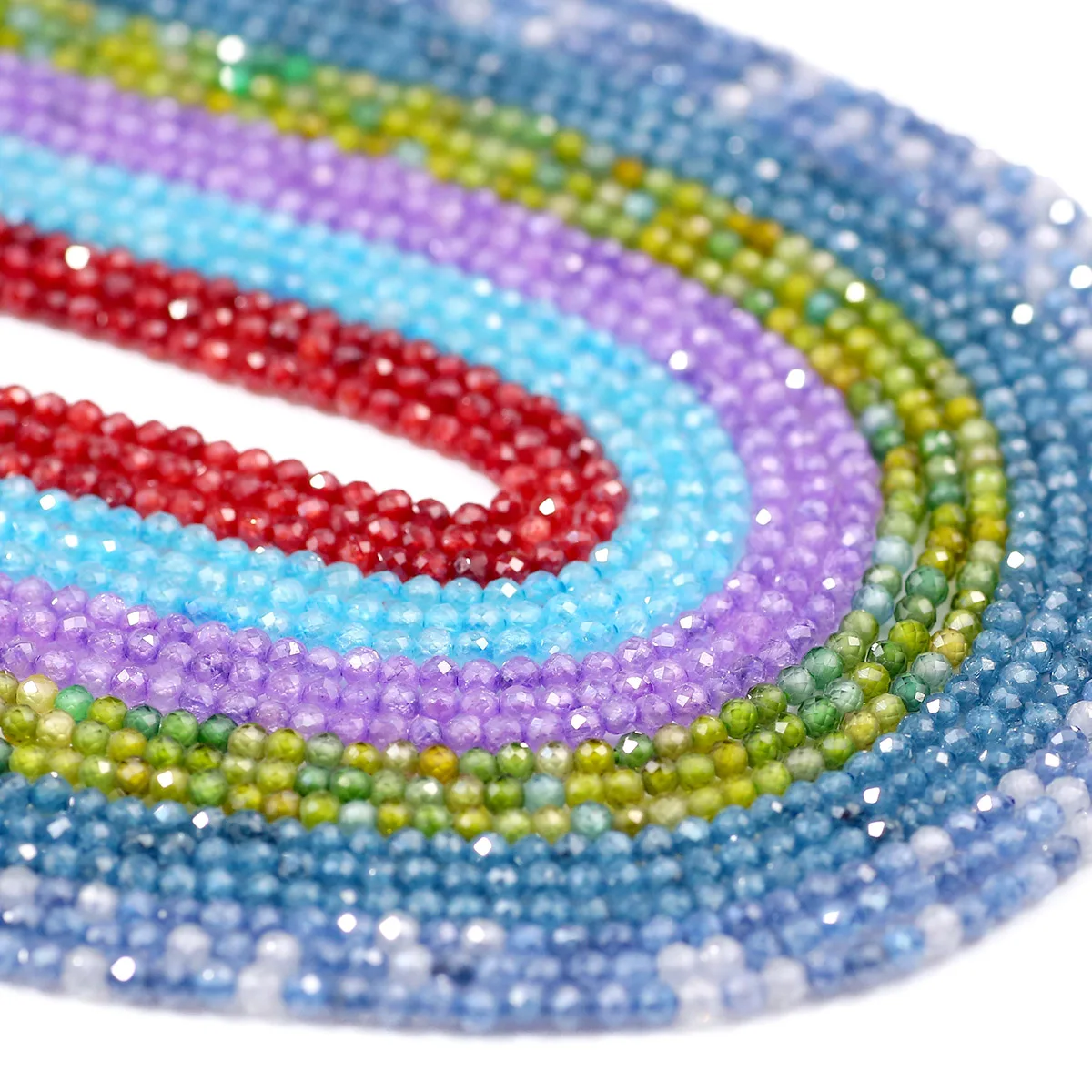 Natürliche Stein Bunte Facettierte Zirkonia Spacer Perlen 2mm 170Pcs Für DIY Schmuck Machen Armband Halskette Zubehör 15"