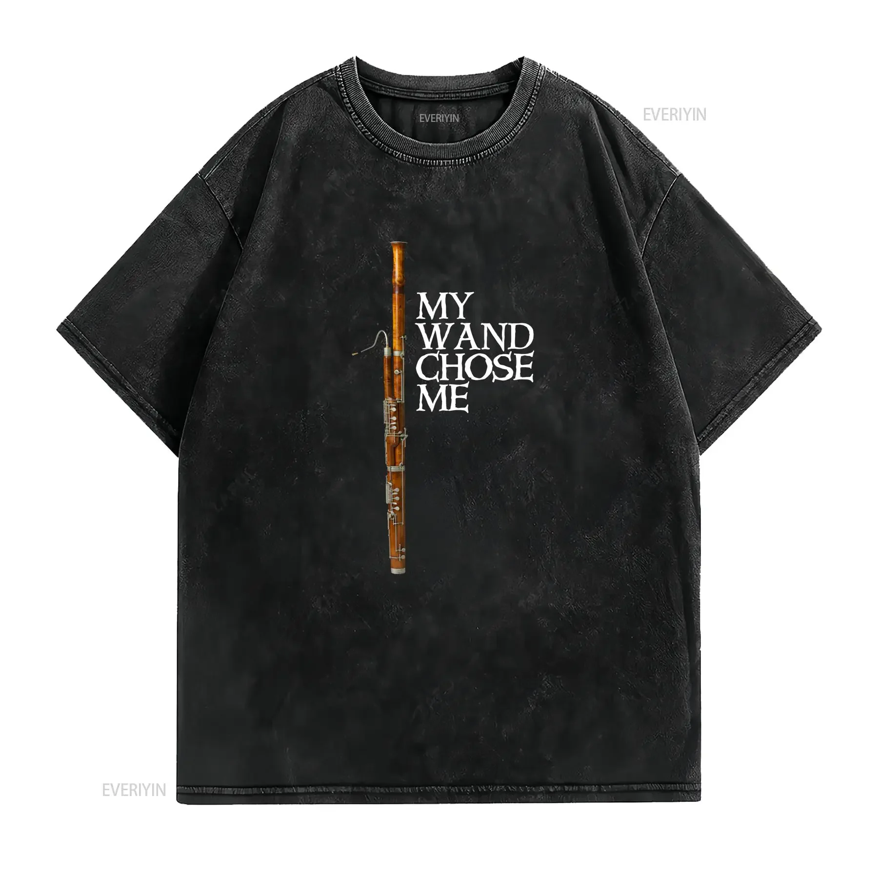 My Wand Chose Me Bassoon Player T shirt Funny Humor vintage Washed Comfortable Stretched Breathable fashion Casual homme