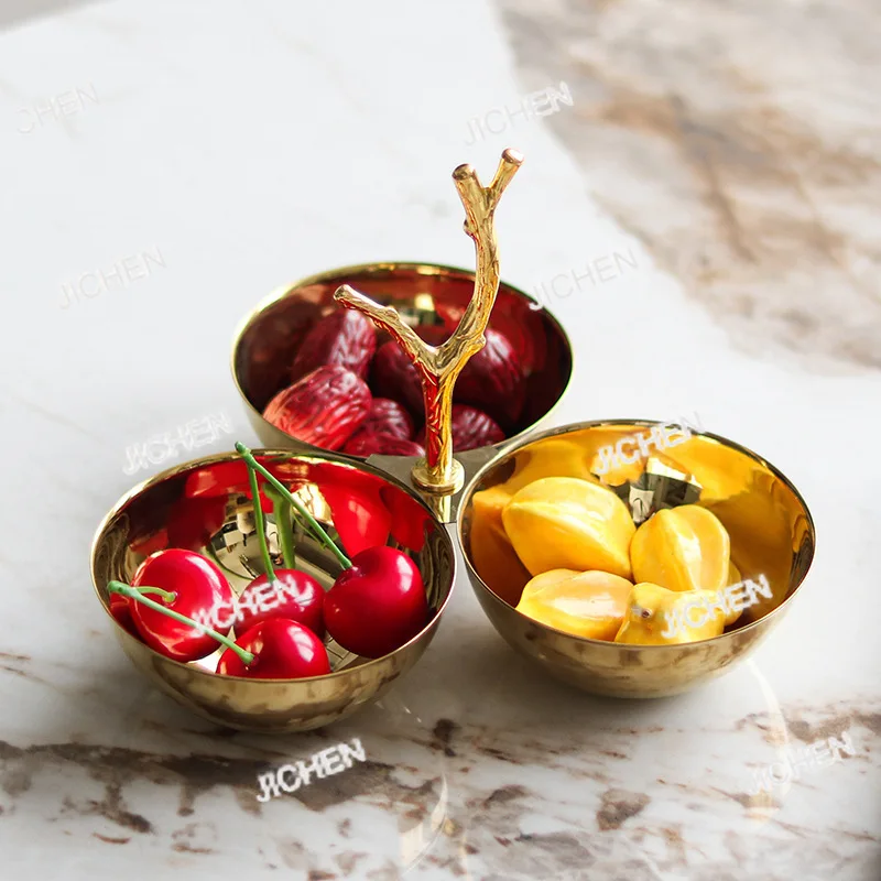 

JCTLight Роскошная тарелка с тремя фруктами, украшение, новая китайская художественная ветка, орнамент