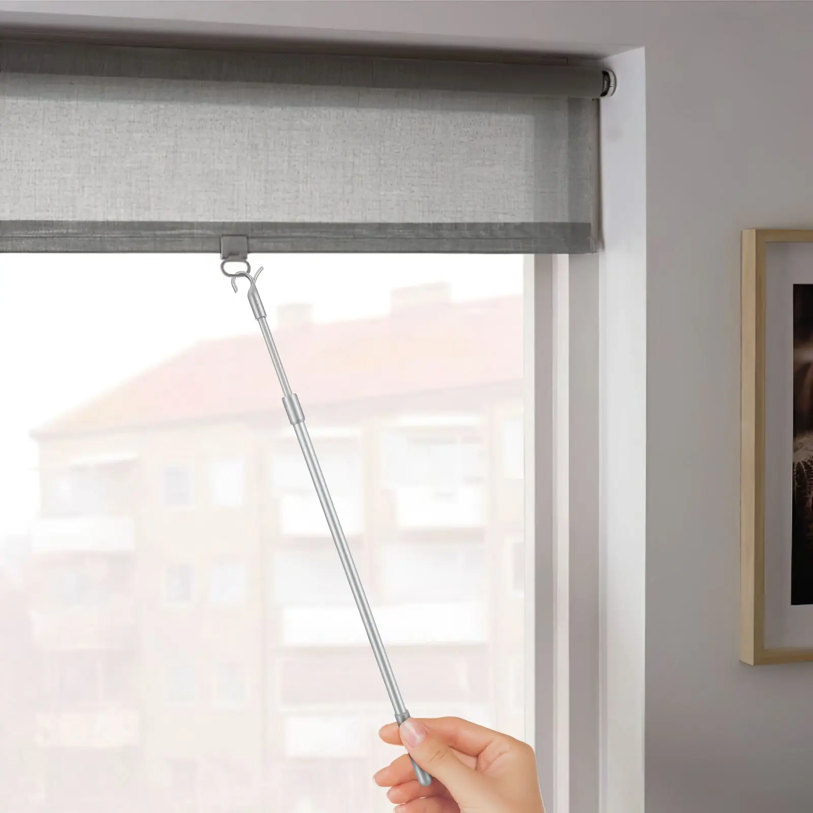 

Window Curtain Rod Retractable Rotary Rods Blinds Pull Rod Ceiling Window Door Opener Aluminum Alloy Vertical Blinds accessories