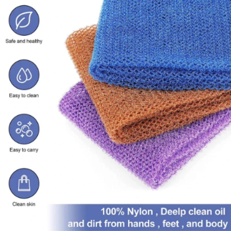 2Pcs African Net Sponge Exfoliating Body Net Scrubbing Wash Washcloth Bathing Sponge Shower Cleaning Tools
