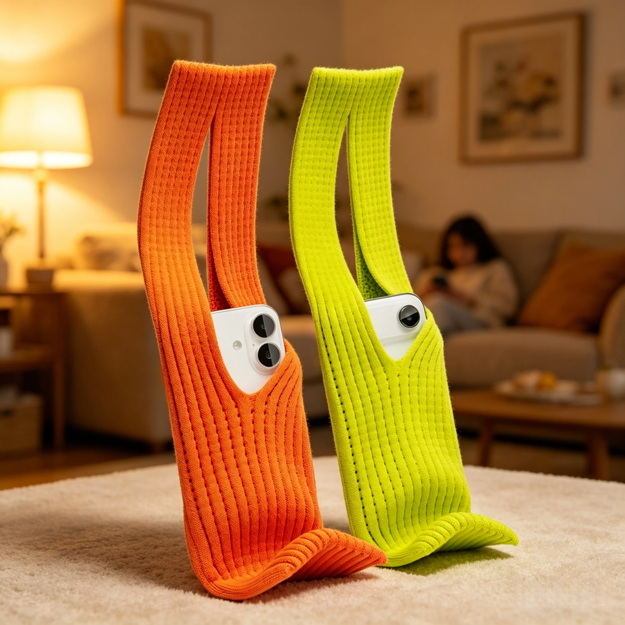 High-quality Trendy Knitted Phone Bag  Multi Functional Anti-Slip Pocket for Phone Protect Phone 40/80cm Couple Style