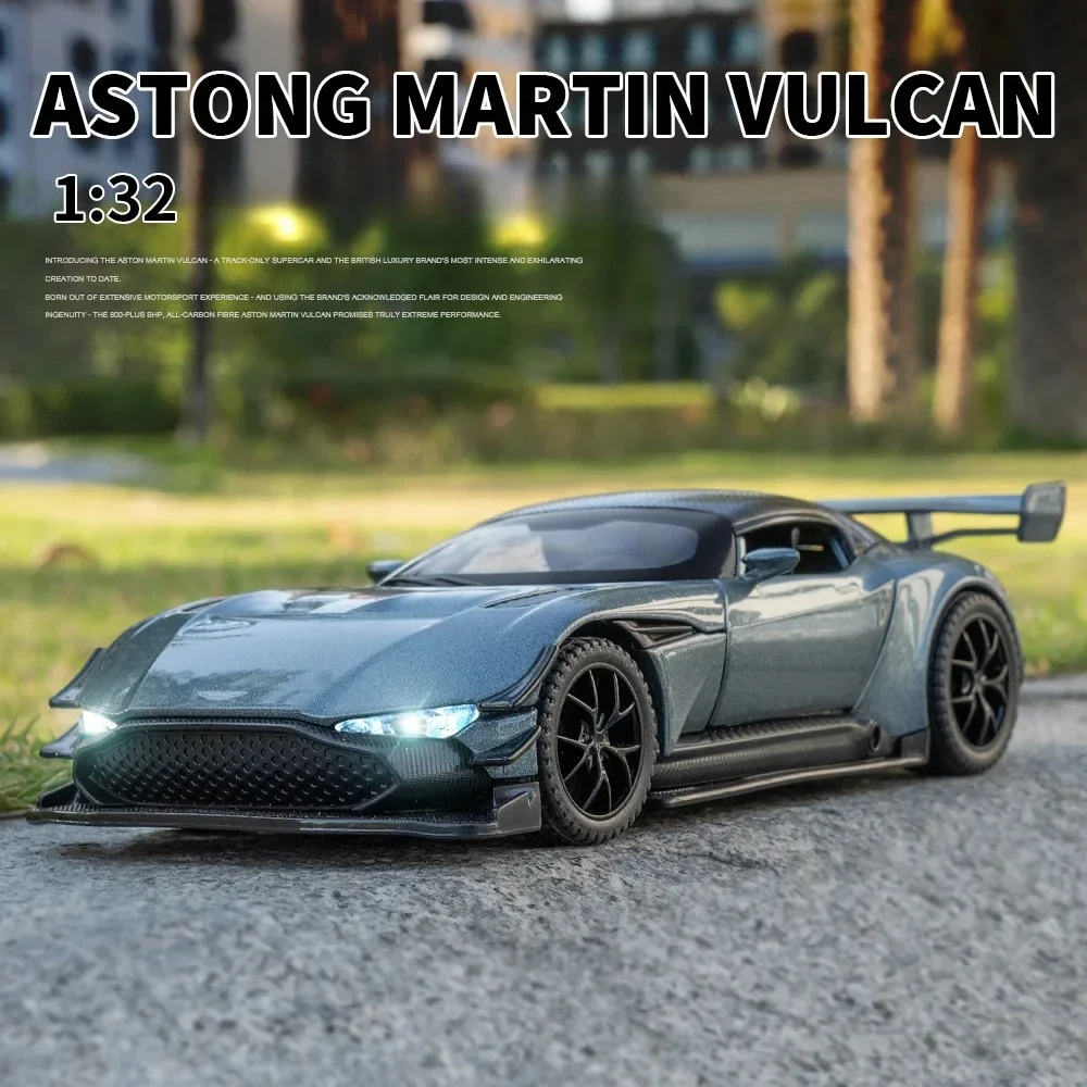1:32 aston martin vulcan carro esportivo simulação diecast liga de metal modelo carro som luz puxar para trás coleção crianças brinquedos presentes