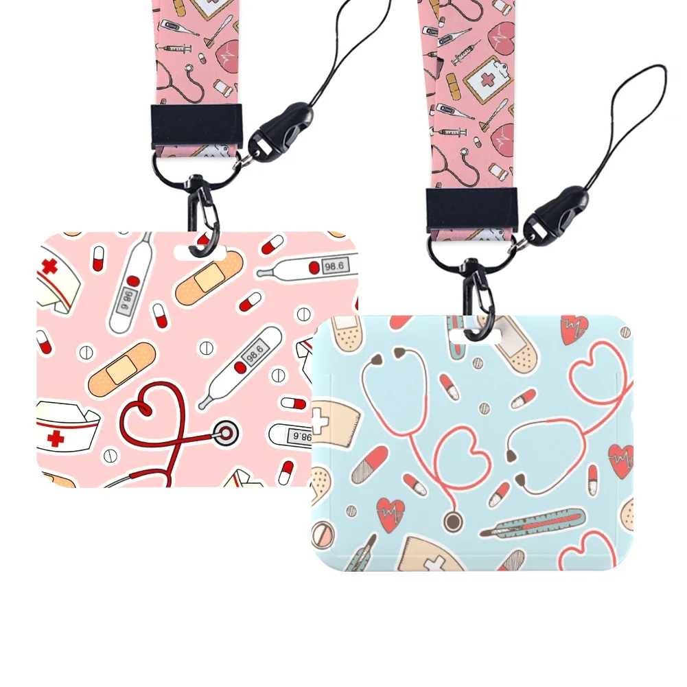 

Medical Pattern Neck Strap ID Card Holder Lanyard Keychain Phone Straps ID Badge Holder