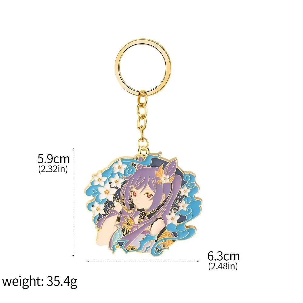 Genshin Impact Keychain Hu Tao Venti Zhongli Keqing Tartaglia Figure Cos Pendant Keyring for Women Men Backpack Jewelry Gift