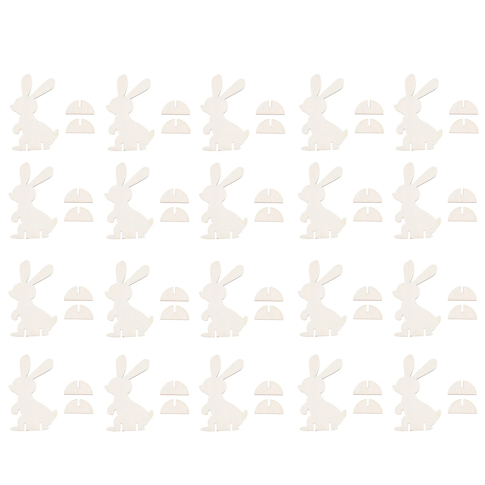 20 pezzi di decorazioni in legno ornamenti di coniglietti fai da te forniture artigianali fatte a mano per bambini decorazioni per feste di Pasqua accessori fai da te di Pasqua