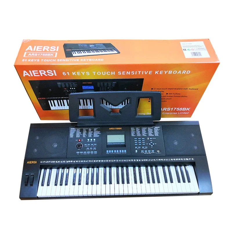 

Aiersi brand 61 keys 5 octaves touch response electronic organ 16 maximum polyphony double timbre/split keyboard instrument