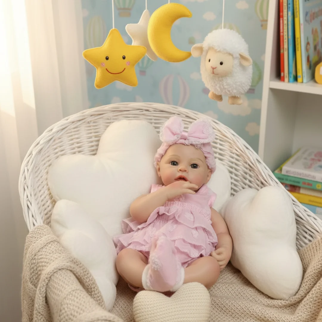 2 ensembles de vêtements bouche ouverte 33cm prairie bebe reborn de silicone fille poupée avec peinture à la main peau lavable réaliste nouveau-né poupée