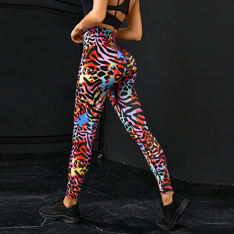 New 3D Print Tie Dye Sports Yoga Pants Women Seamless Leggings High Waist Fitness Push Up Leggings Gym Workout Tights Clothing