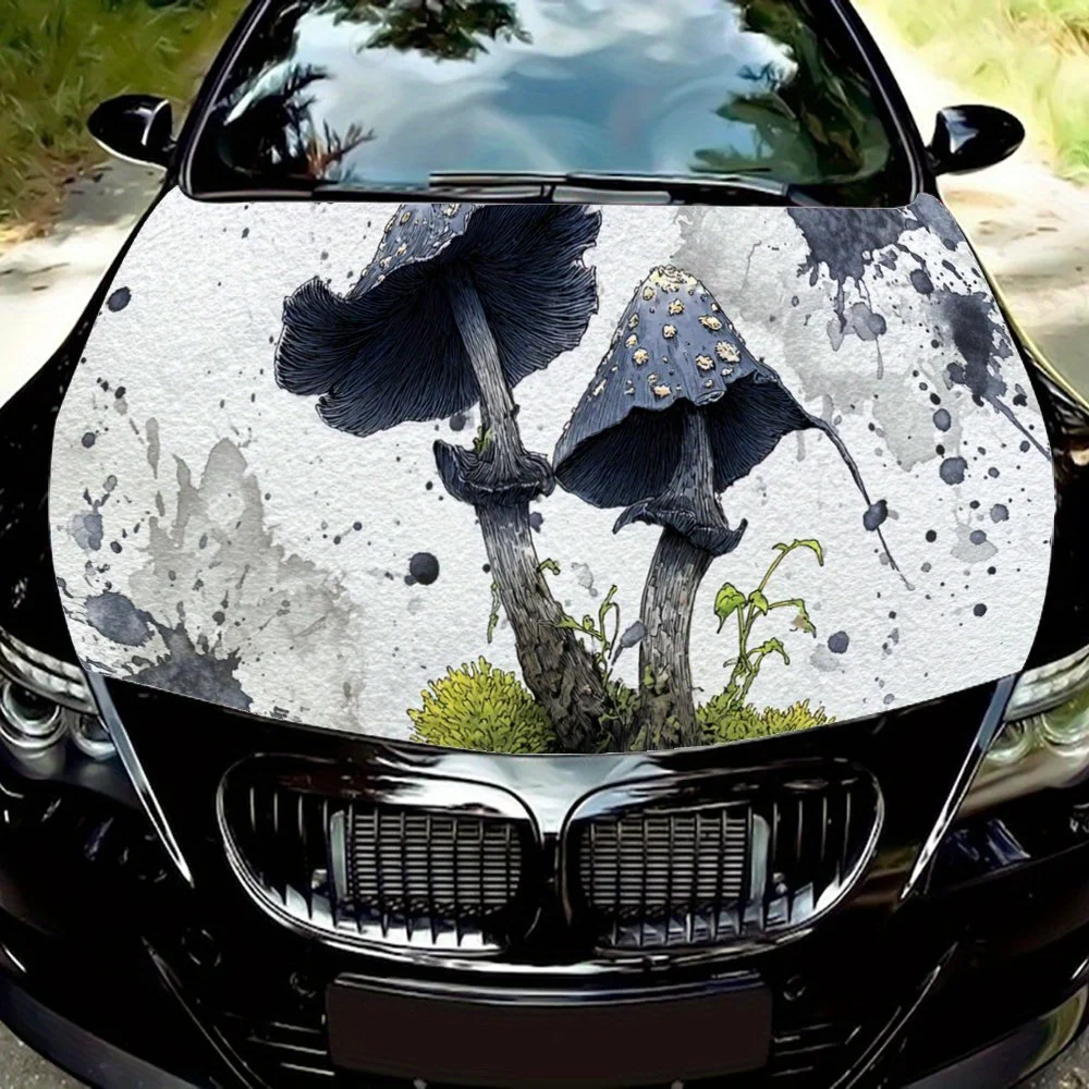 

Mushroom in Nature,Car Hood Decal, Self-Adhesive Waterproof PVC Car hood Sticker,Car Decoration Scratch Resistant Sticker Protec