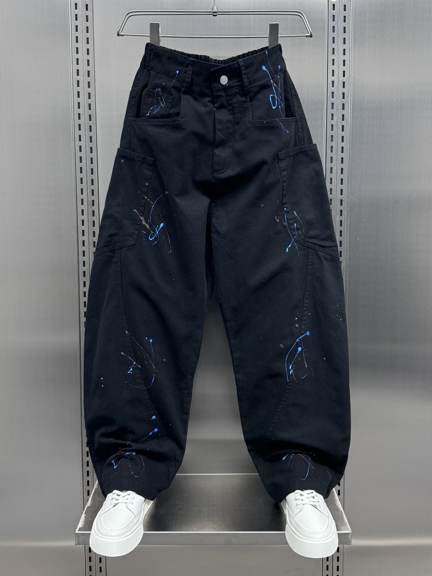 

Мужские повседневные брюки прямого кроя в стиле ретро, свободные, больших размеров, винтажные, для отдыха, модные брендовые прямые брюки свободного кроя