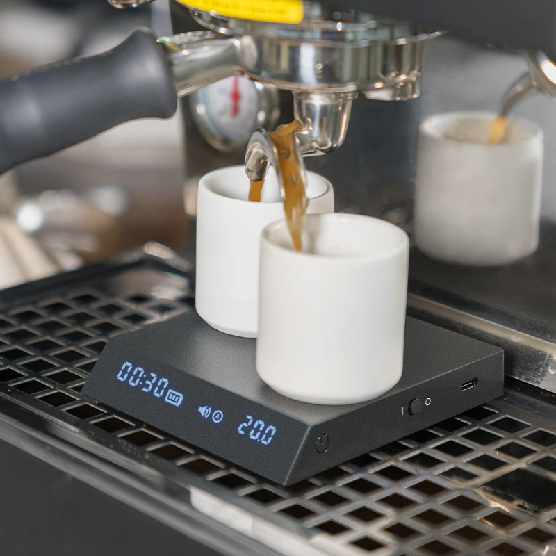 Imagem -03 - Timemore-balança Nano Cozinha Espelho Preto Balança Espresso e Café Balança Cozinha Luz Usb Mini Digital Painel de Pesagem dá o Tapete Novo