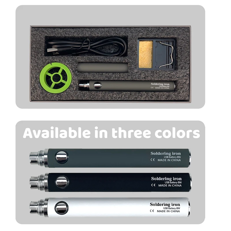 Kit saldatore elettrico senza fili Usb da 8w interfaccia di ricarica Micro Iron Type-c la ricarica completa può durare per 40 minuti