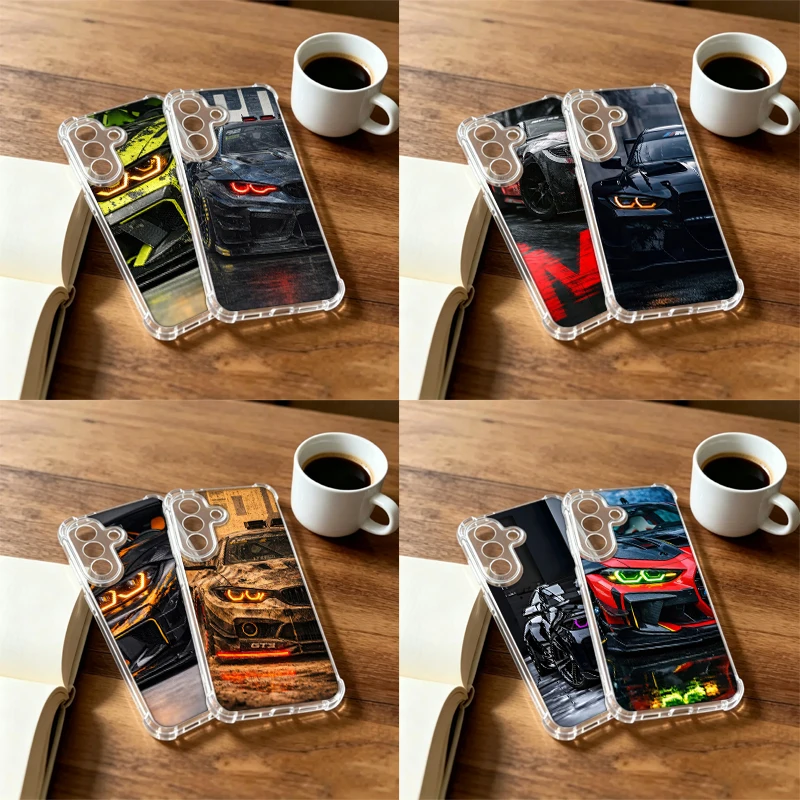 Red Reflection Rainy Street Close-Up Phone Case For Samsung A12 A13 A14 A22 A23 A24 A32 A33 A34 A52 A53 A54 Galaxy A02S A03CORE