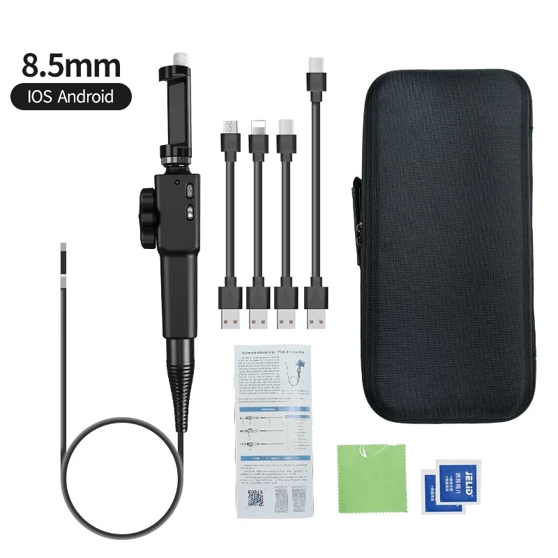 Imagem -06 - Borescope Endoscópio Câmera para Carro 5.5 mm 8.5 mm Câmera de Inspeção de Direção de 180 Graus com Led Carring Bolsa para Android pc 1080p