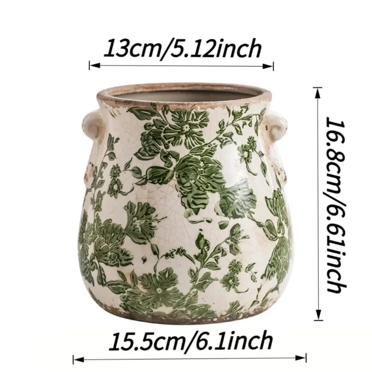Ceramic Flower Pot Indoor Planter Decorative Garden Plant Container Drainage Hole Vintage Style Aesthetic Home Decor Desktop