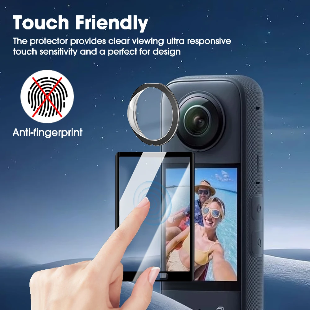 For Insta360 X3 Tempered Glass Screen Protectors HD Clear Lens Films for Insta 360 X3 Camera Full Coverage Protective Films