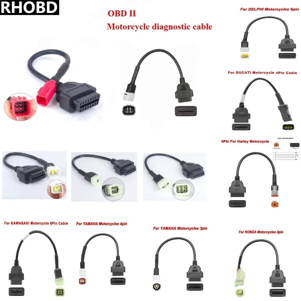 

Новейший разъем KTM для мотоцикла YAMAHA/HONDA для SUZUKI для Ducati OBD2, удлинительный кабель для Kawasaki, диагностический инструмент