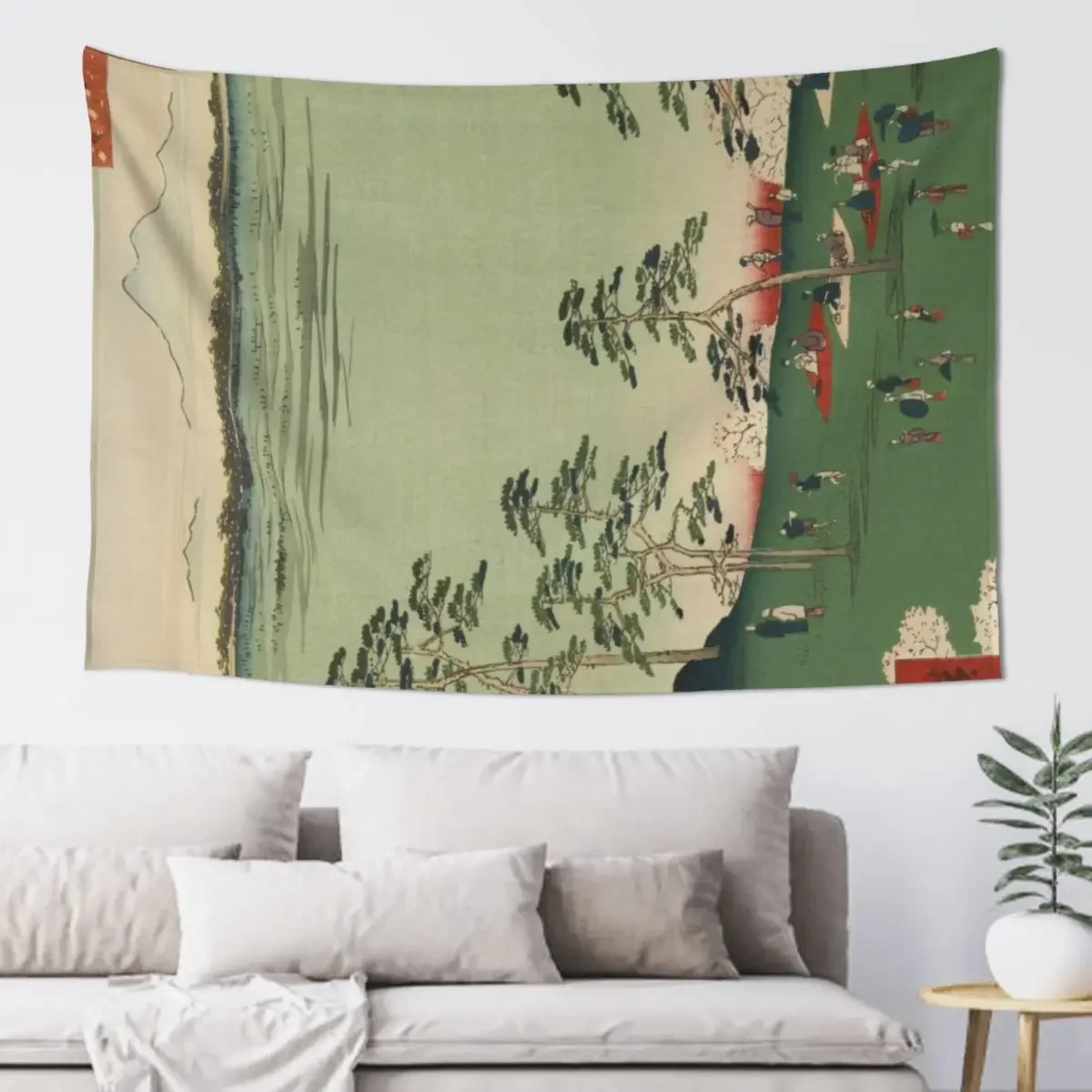 Spring Trees Mountain Ukiyo-e Japanese Art Tapestry Decor For Bedroom Japanese Room Decor Tapestry