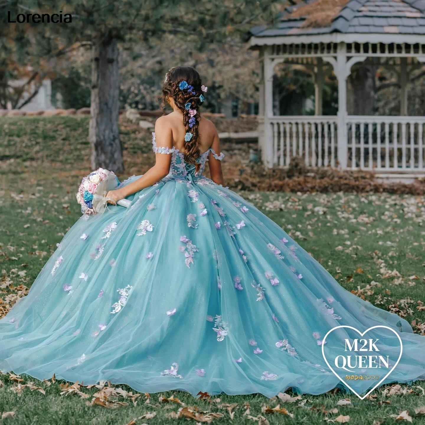 Lorencia мексиканское зеленое платье Quinceanera бальное платье розовое 3D Цветы аппликация корсет украшенный бисером Sweet 16 Vestidos De 15 лет YQD888