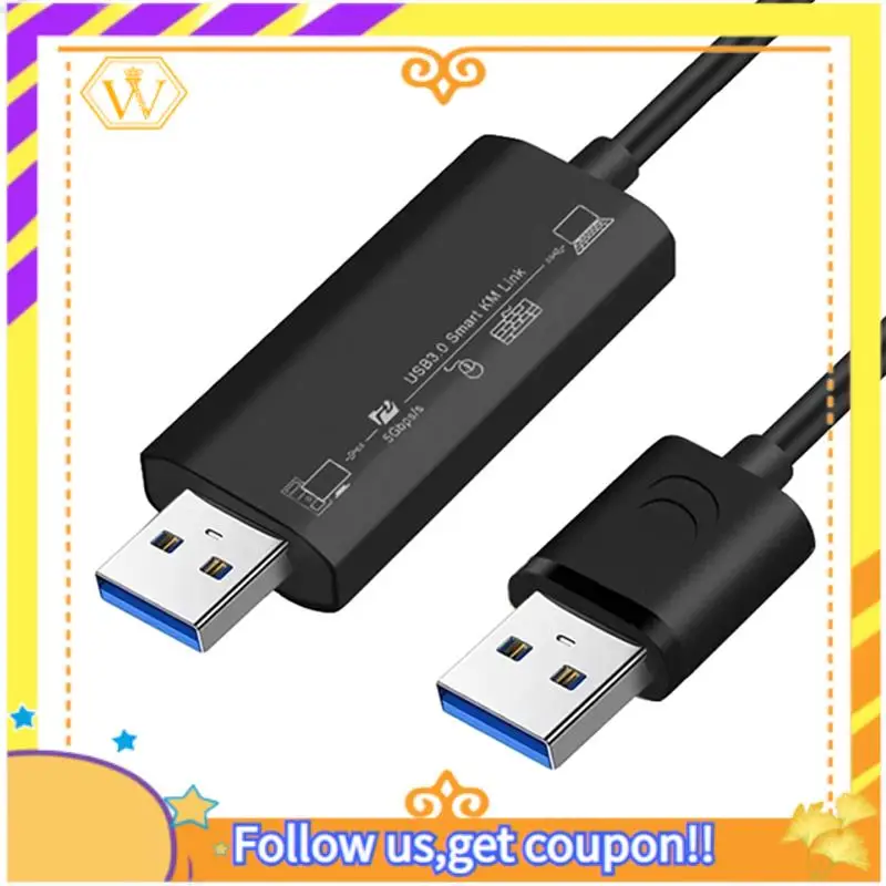 Mais recente-sincronização de dados link mouse teclado compartilhar link usb3.0 + tipo-c pc para pc rede transferência de arquivo direto ponte cabo de cópia do computador