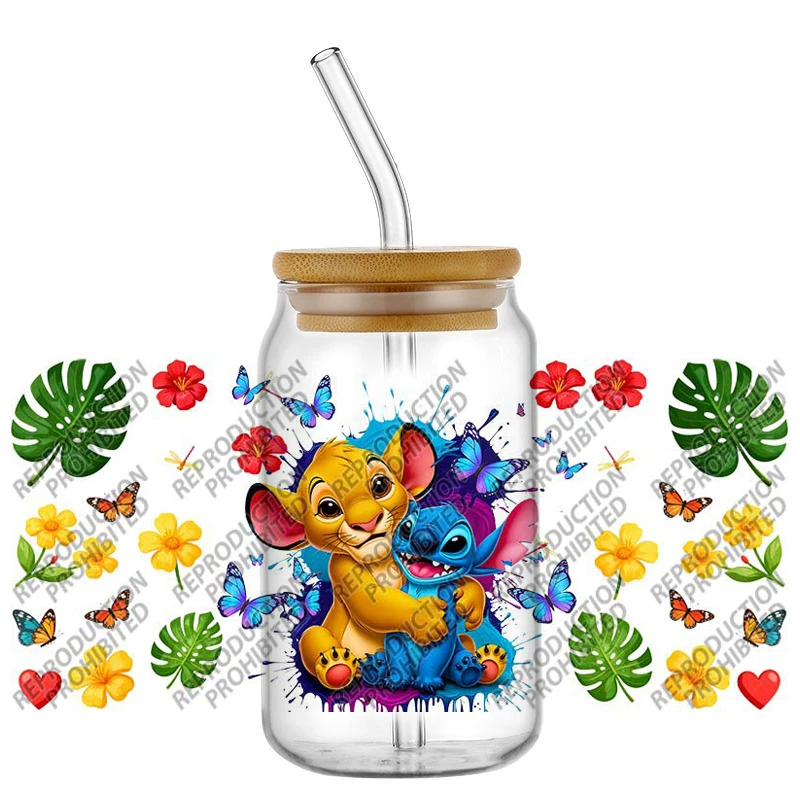 

New Design Disney Lion King Waterproof DIY Decals 3D Transfers Stickers 16oz UV DTF for Glasses cup Wraps