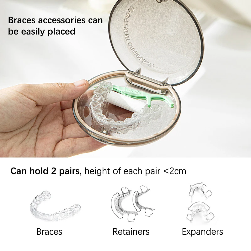 1Pc Denture Box Artificial Tooth Case Orthodontic Retainer Case Container False Teeth Storage Box