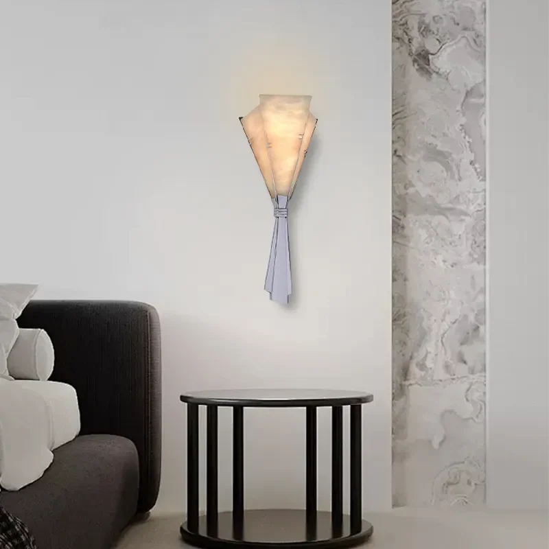 Modern Marble LED Retro Floral Wall Lamp for Bedroom Living Room Decoration Background Hotel