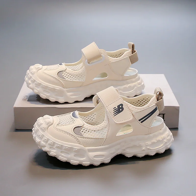 Children's Sports Sandals 3-12 Years Old Blue Hollow Breathable Boys Girls Casual Shoes Soft Non-slip Sneakers Kids Eva Sandals