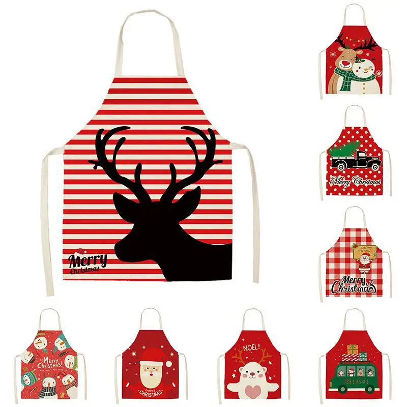 Christmas Apron Holiday Party Decoration Linen  Oil and Stain Resistant Kitchen Cleaning Tools Home  Supplies