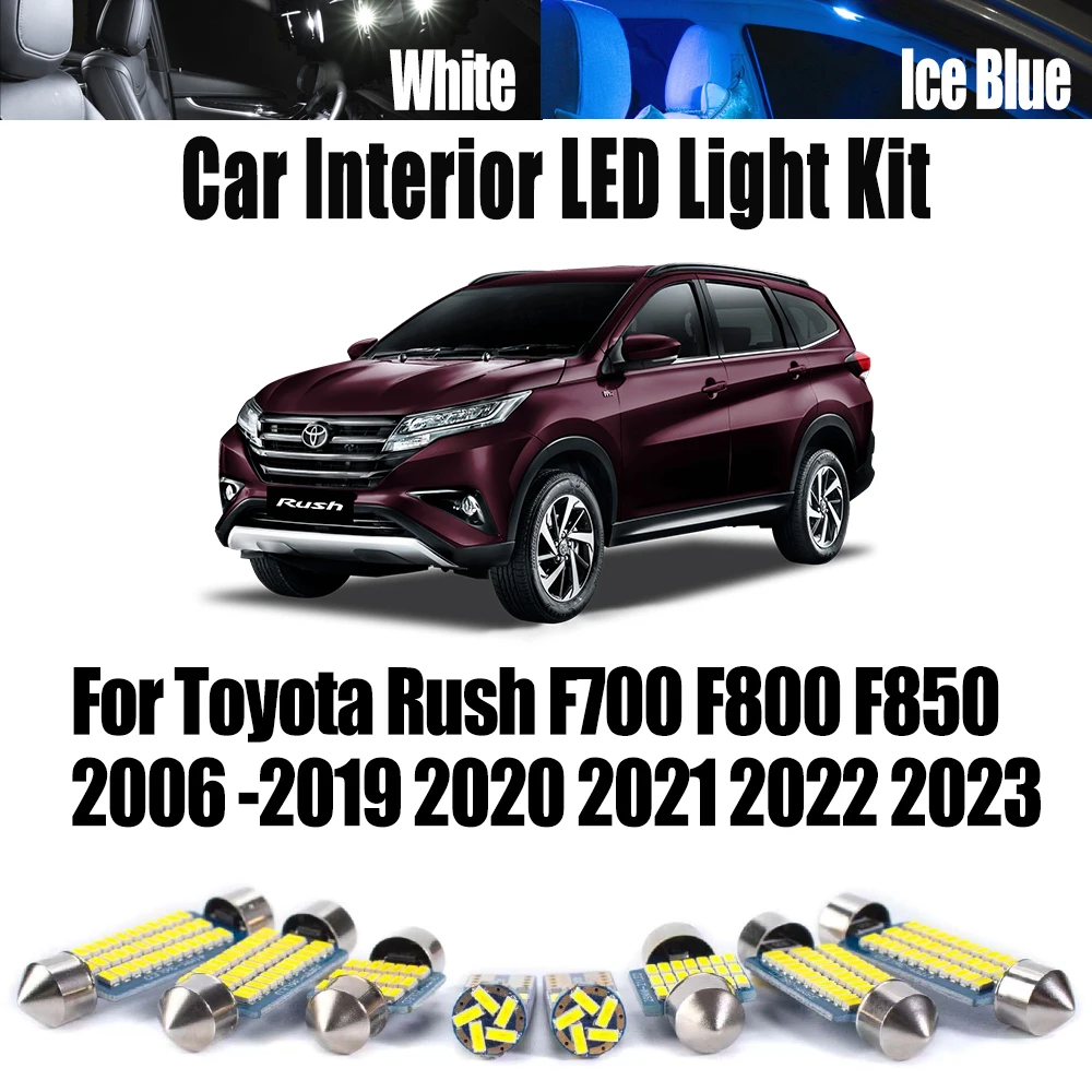 

Canbus для Toyota Rush F700 F800 F850 2006-2020 2021 2022 2023 автомобильные лампы светодиодные внутренние купольные лампы для чтения карт комплект освещения номерного знака