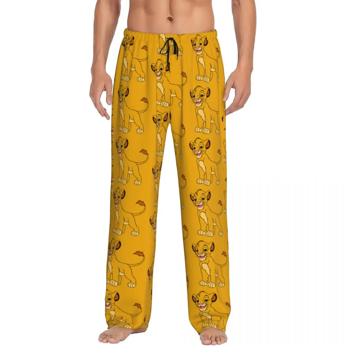 Pantalones de pijama personalizados Simba Nala The Lion King, ropa de dormir Pumba para hombre, pantalones para dormir elásticos con bolsillos