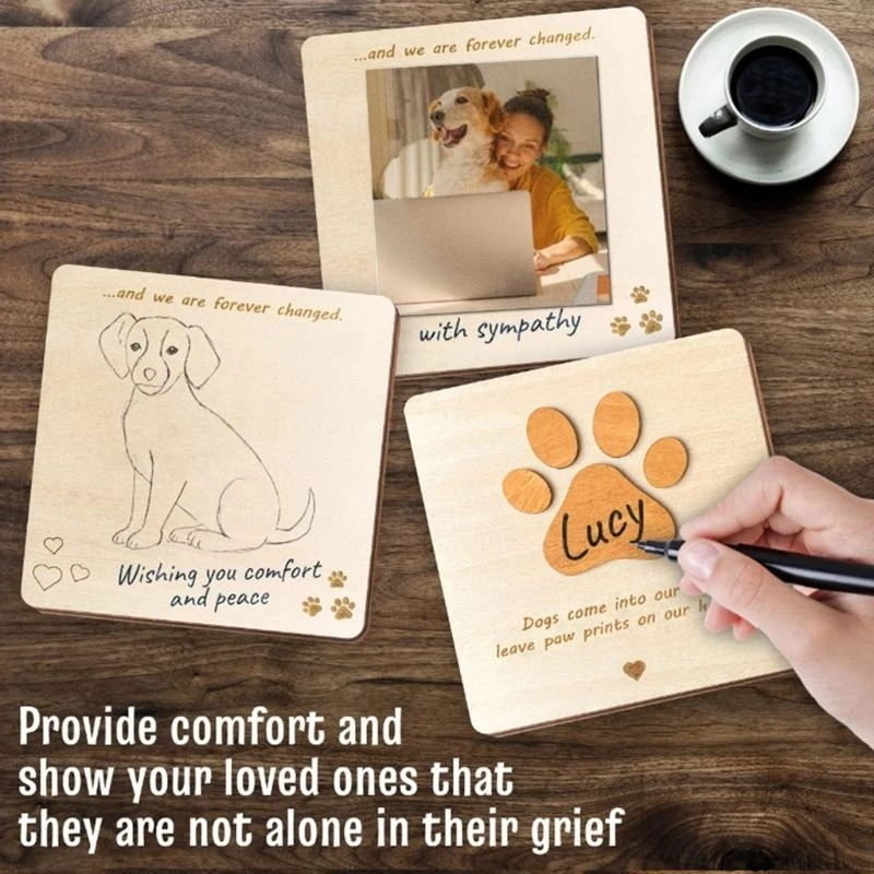 الحيوانات الأليفة التذكارية كلب جرو الحلي الخشبية للديكورات الداخلية والخارجية ذكرى الديكورات بطاقة سطح المكتب الفناء الخلفي #6