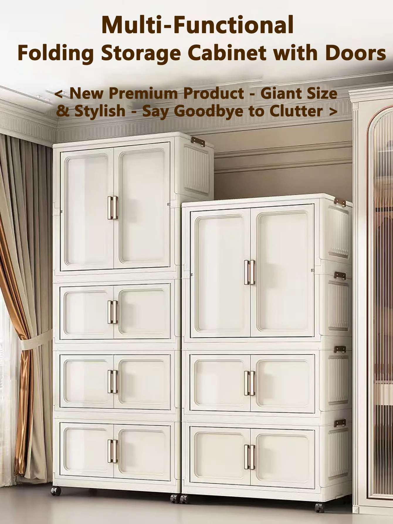 Children's Bedroom Large Capacity Folding Storage Cabinet Plastic Wardrobe Household Organizer Imported from China