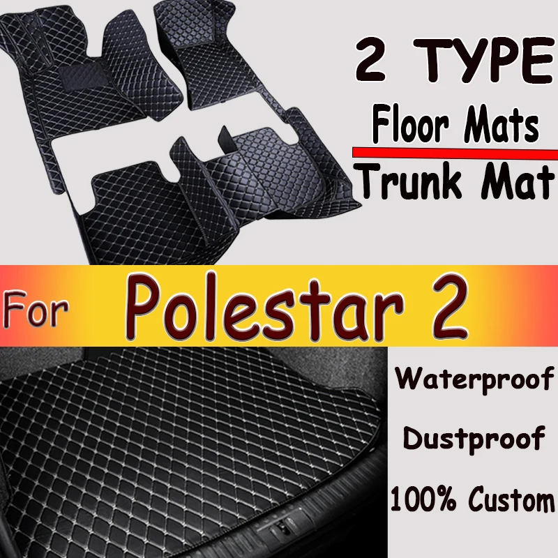 Car Floor Mats For Polestar 2 2020-2022 DropShipping Center Auto Interior Accessories Leather Carpets Rugs Foot Pads